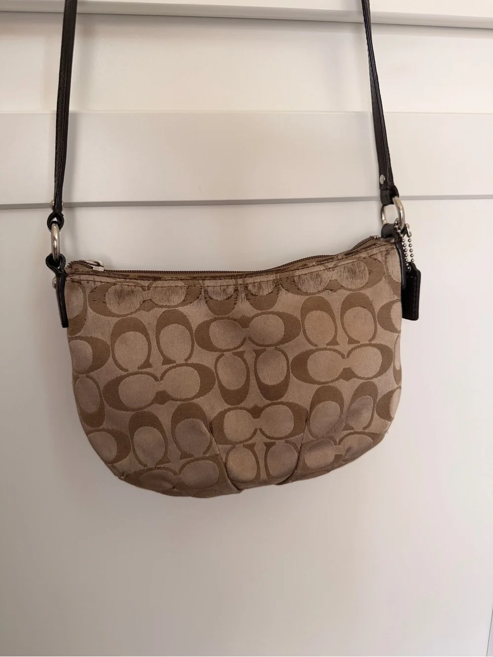 Coach Brown Signature Jacquard Small Crossbody